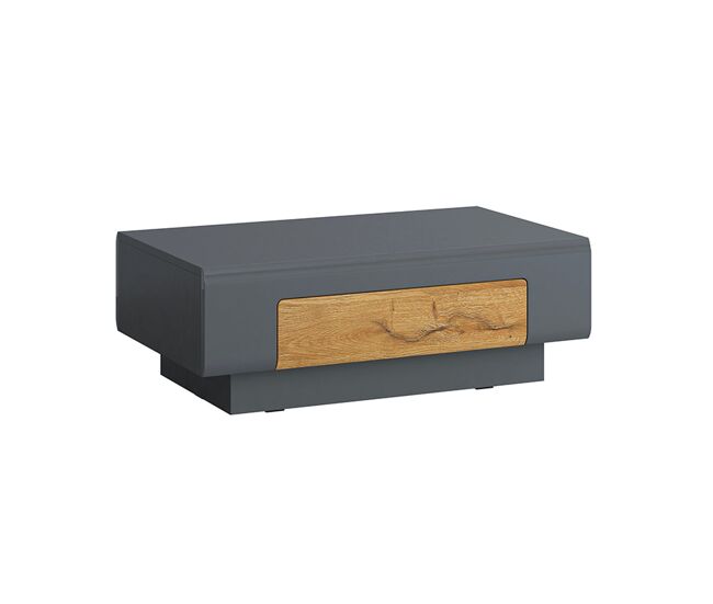 Mesa de centro 1 cajón Jules Gris y Madera