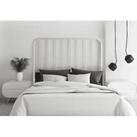 Cabeceira de cama em ferro forjado com tubo lateral de 30mm e altura máxima de 125 cm