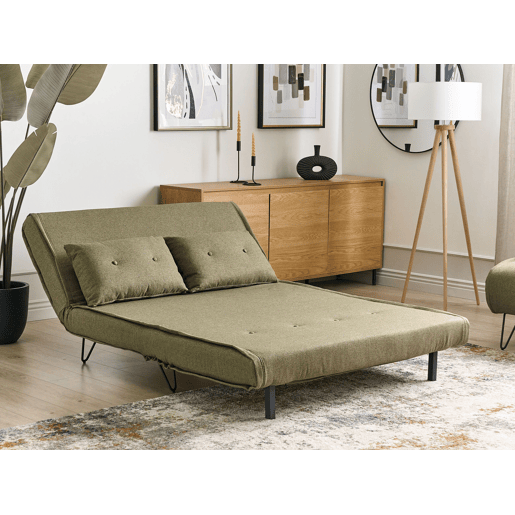 Sofá-cama VESTFOLD Tecido Verde-oliva 2 lugares