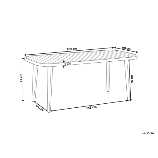 Mesa de refeição de jardim PARAGGI 180 cm 90 cm Madeira de Acácia certificada Castanho