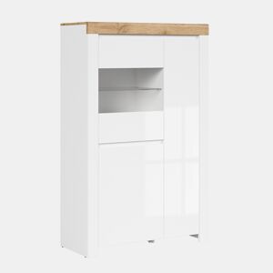 Vitrina de 3 portas Hella Branco e Madeira