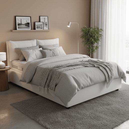 Cama de casal de tecido