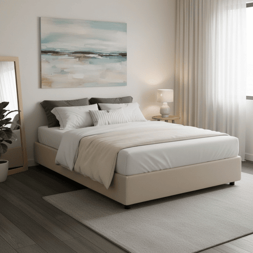 Cama de casal de tecido
