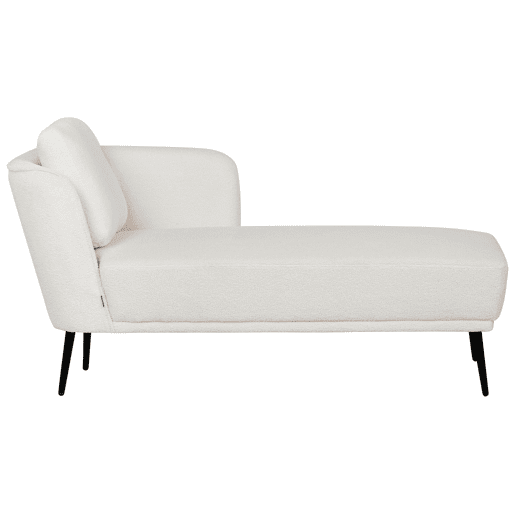 Chaise longue à esquerda ARTHEZE Bouclé Branco creme