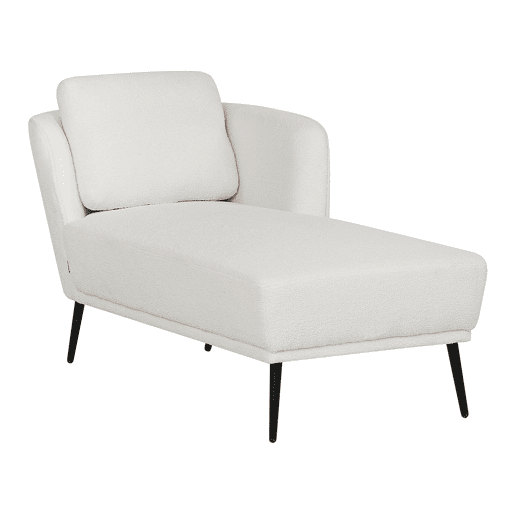 Chaise longue à esquerda ARTHEZE Bouclé Branco creme