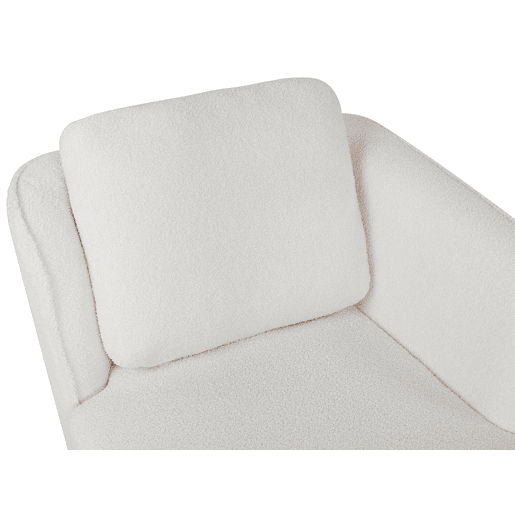 Chaise longue à esquerda ARTHEZE Bouclé Branco creme