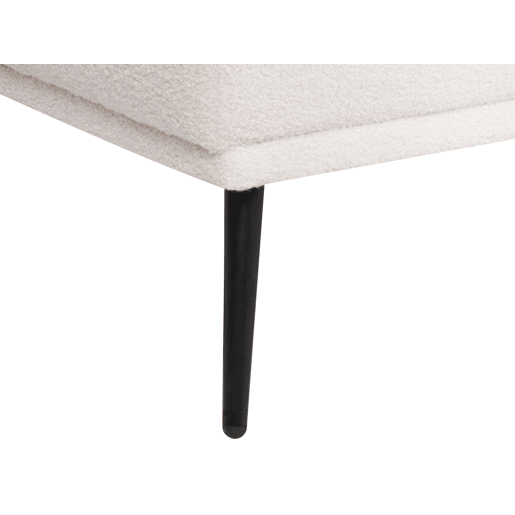 Chaise longue à esquerda ARTHEZE Bouclé Branco creme