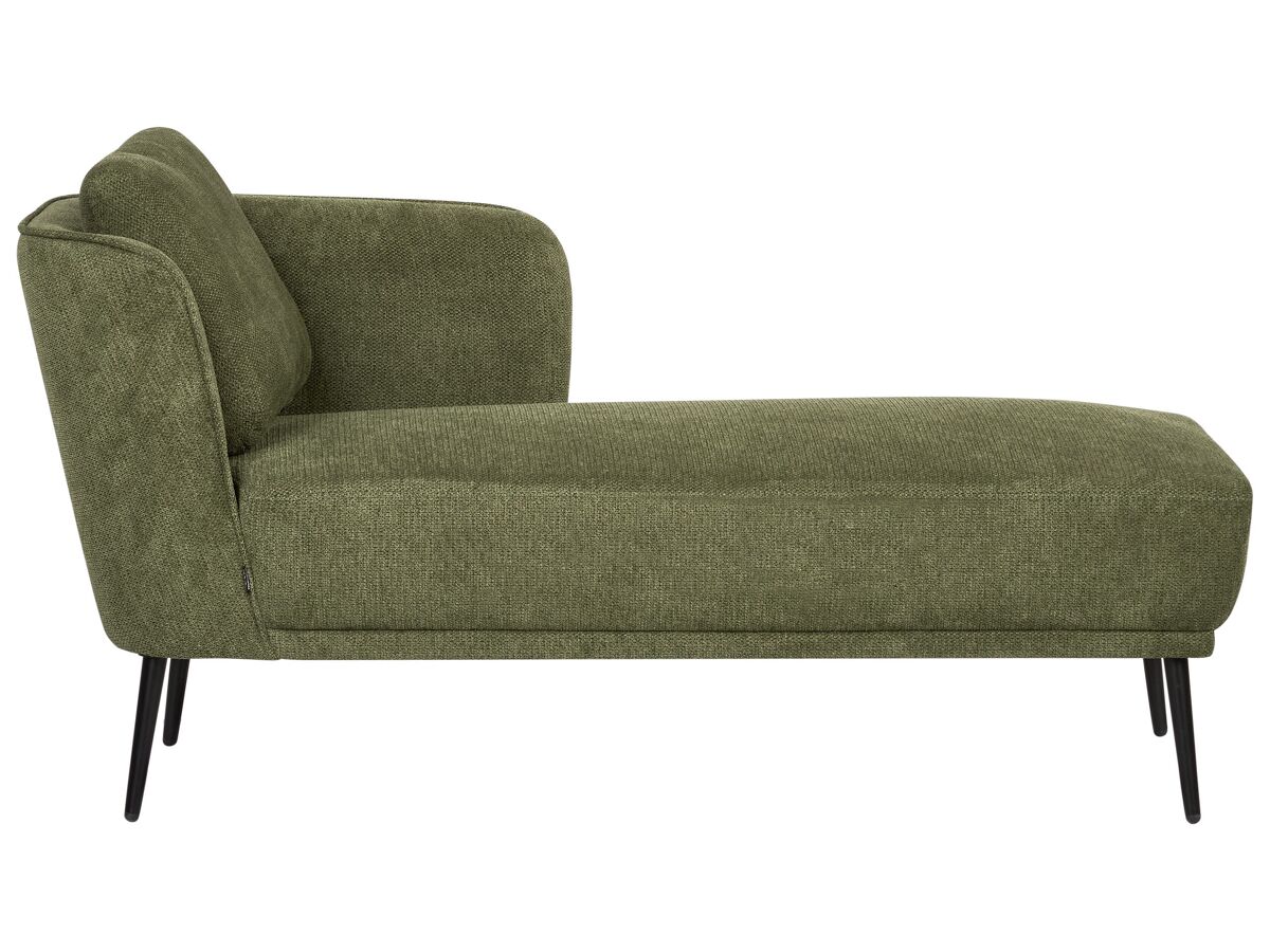 Beliani Chaise longue izquierdo Poliéster ARTHEZE Verde Oscuro