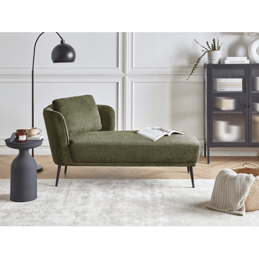 Chaise longue à esquerda ARTHEZE Tecido Verde escuro
