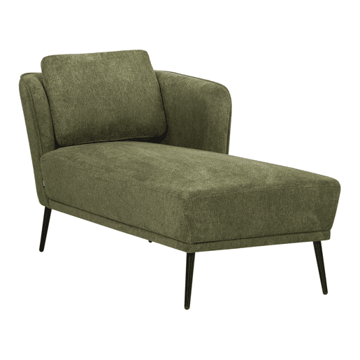 Chaise longue à esquerda ARTHEZE Tecido Verde escuro