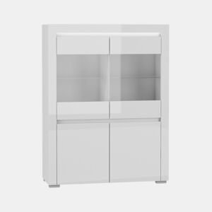 Vitrina 4 portas LED incluída Kasla Branco