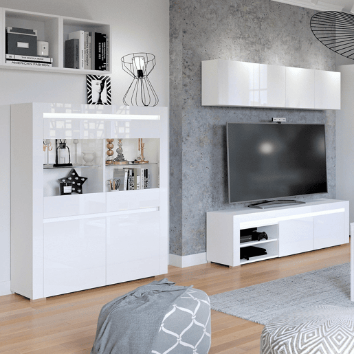 Vitrina 4 portas LED incluída Kasla Branco Vitrina 4 portas LED incluída Kasla Branco