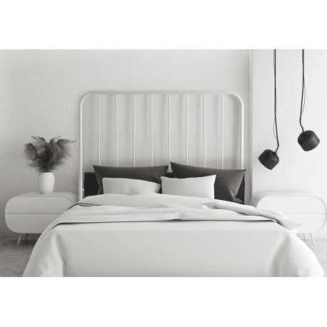 Cabeceira de cama em ferro forjado com tubo lateral de 30mm e altura máxima de 125 cm