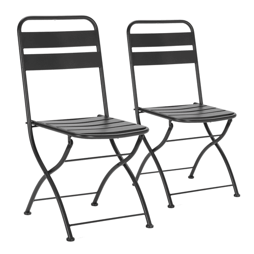 Pack de 2 cadeiras dobráveis u200Bu200Bde jardim Perla em metal