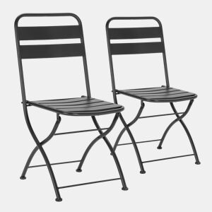 Pack de 2 cadeiras dobráveis u200Bu200Bde jardim Perla em metal