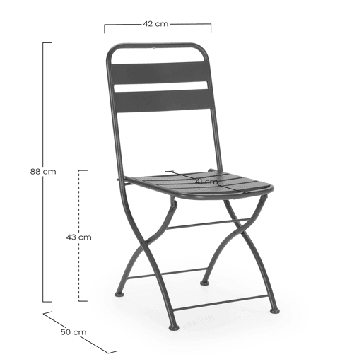 Pack de 2 cadeiras dobráveis u200Bu200Bde jardim Perla em metal
