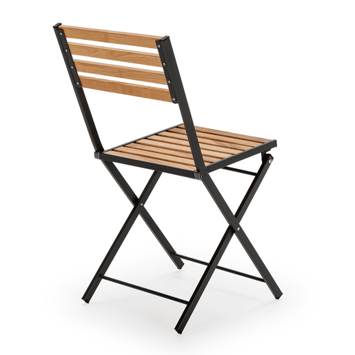 Pack de 2 cadeiras dobráveis u200Bu200Bde jardim Ambar em madeira e metal