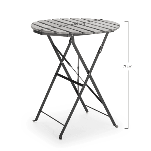 Mesa dobrável para jardim Ambar em madeira e metal