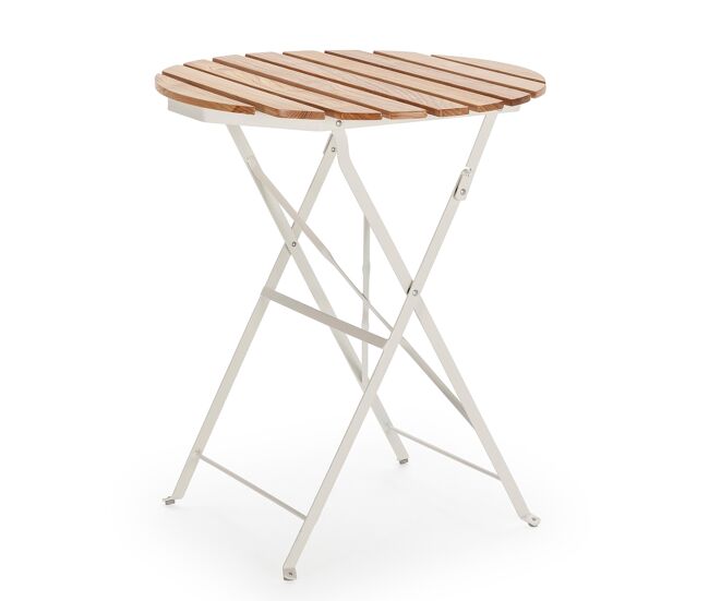Mesa de jardín plegable ambar de madera y metal