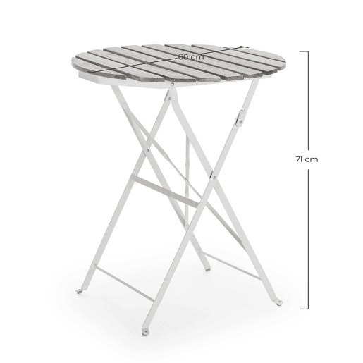 Mesa dobrável para jardim Ambar em madeira e metal