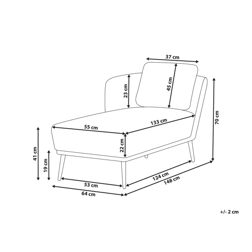 Chaise longue à direita ARTHEZE Tecido Azul