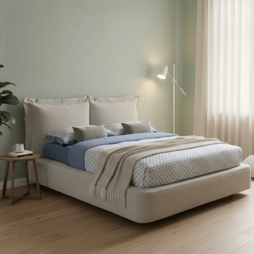 Cama de casal de tecido