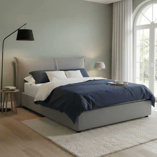Cama de casal de tecido Cama de casal de tecido