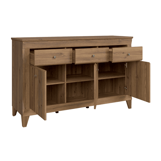 Aparador Raya Wood com 3 portas e 3 gavetas