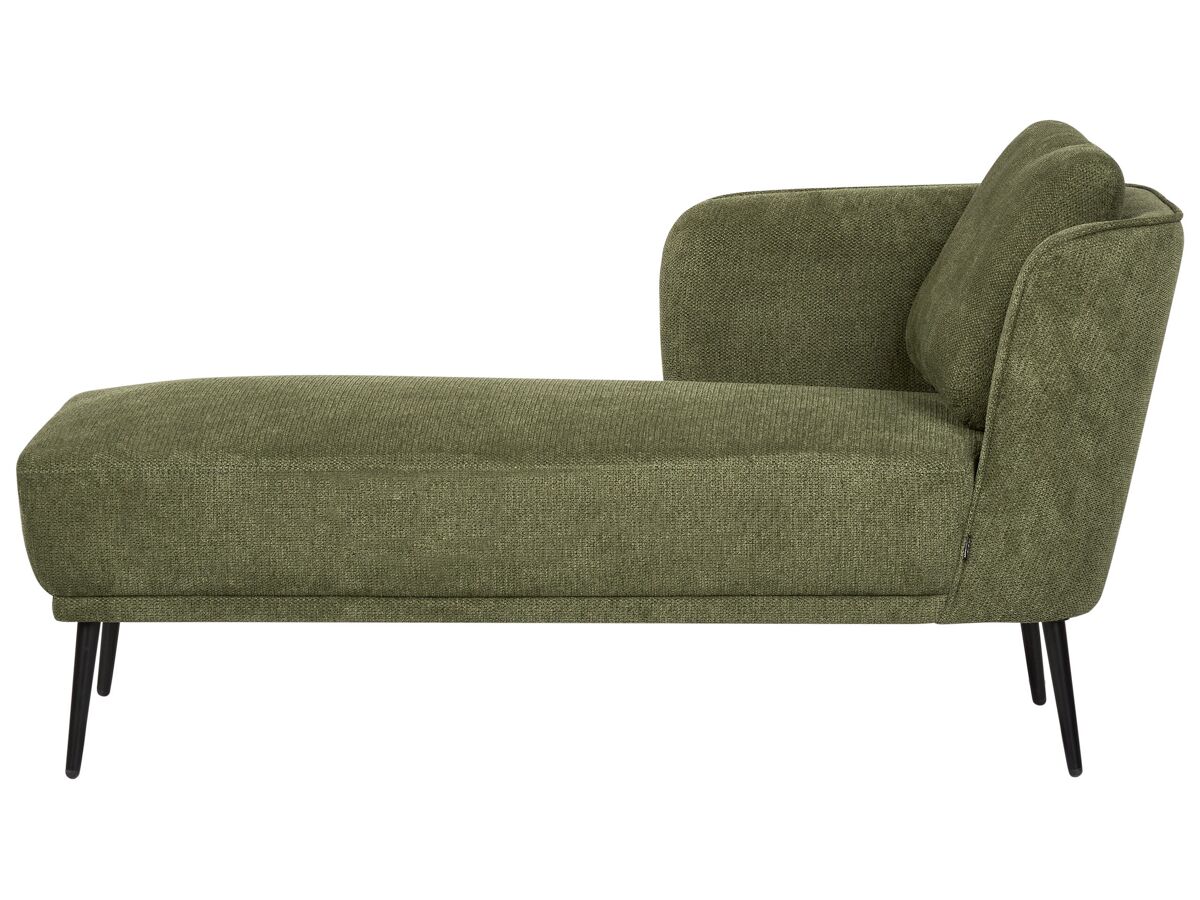 Beliani Chaise longue derecho Poliéster ARTHEZE Verde Oscuro