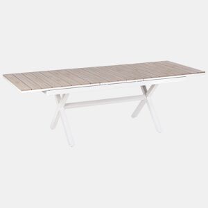 Mesa de refeição de jardim extensível FANES 184242 cm 90 cm Metal Branco