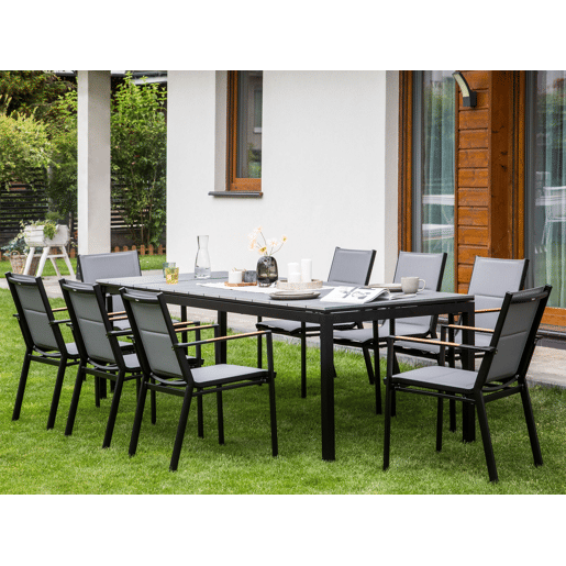 Mesa de refeição de jardim extensível TOFANE 198248 cm 90 cm Cinzento