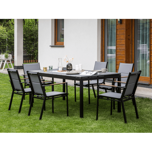 Mesa de refeição de jardim extensível TOFANE 198248 cm 90 cm Cinzento