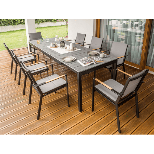 Mesa de refeição de jardim extensível TOFANE 198248 cm 90 cm Cinzento
