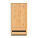 Armario 2 puertas 2 cajones con LED Glenn 100 Armario 2 puertas 2 cajones con LED Glenn 100 Negro/ Madera