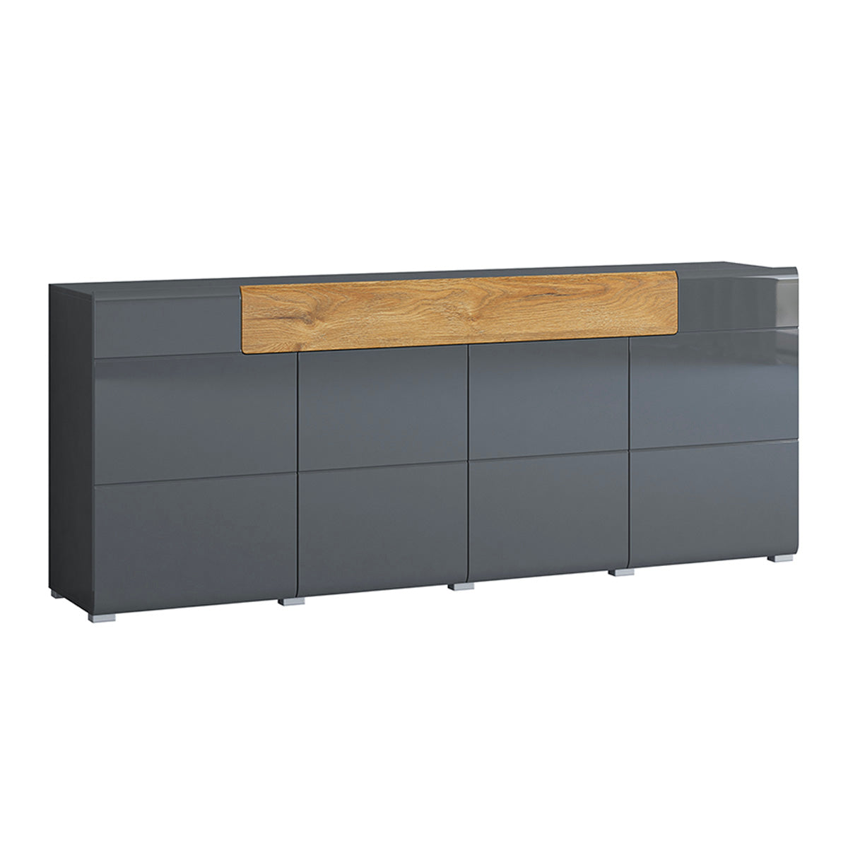 Bufé 4 puertas 1 cajón jules gris y madera