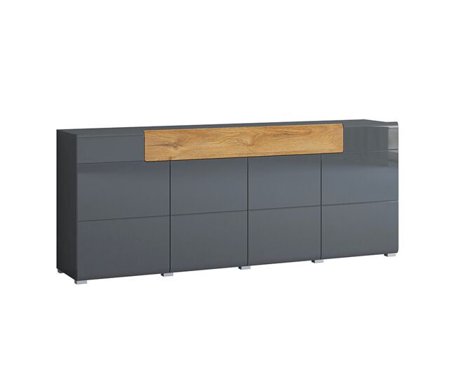 Bufé 4 puertas 1 cajón jules gris y madera
