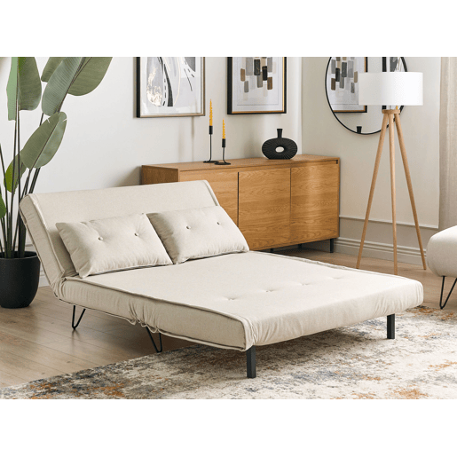 Sofá-cama VESTFOLD Tecido Creme claro 2 lugares