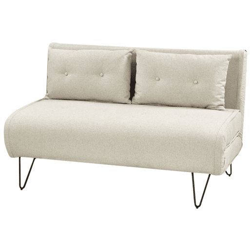 Sofá-cama VESTFOLD Tecido Creme claro 2 lugares