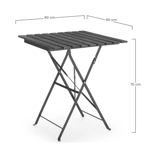 Mesa dobrável para jardim Agata em madeira e metal