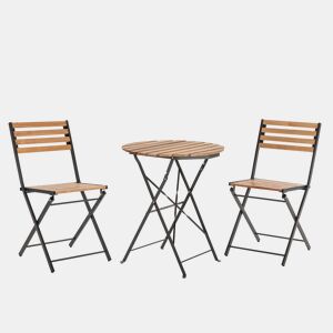 Conjunto bistrô de jardim Ambar de 3 peças, mesa e 2 cadeiras