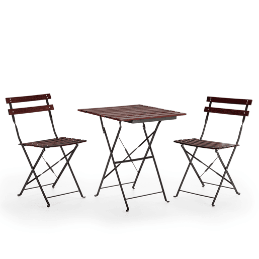 Conjunto bistrô de jardim Agata de 3 peças, mesa e 2 cadeiras