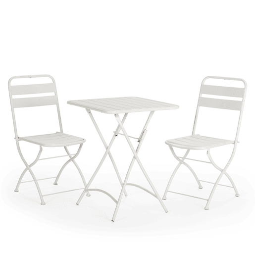 Conjunto bistrô de jardim Perla de 3 peças, mesa e 2 cadeiras