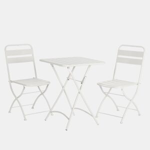 Conjunto bistrô de jardim Perla de 3 peças, mesa e 2 cadeiras