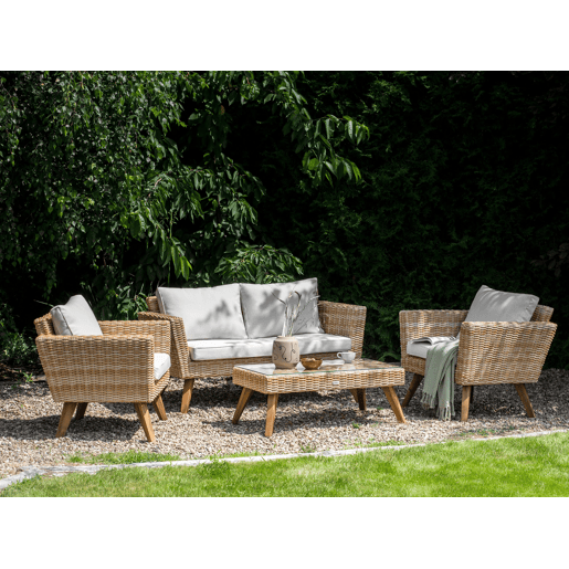 Conjunto de jardim com mesa 4 lugares VITTORIA Branco creme