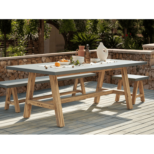 Mesa de refeição de jardim TONNARE 200 cm 100 cm Betão Cinzento