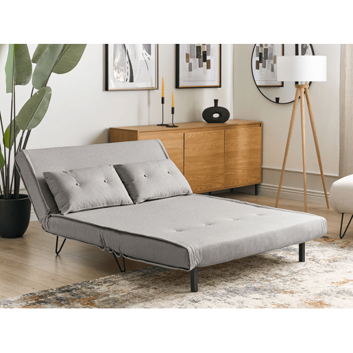 Sofá-cama VESTFOLD Tecido Cinzento claro 2 lugares Sofá-cama VESTFOLD Tecido Cinzento claro 2 lugares