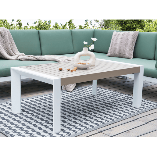Mesa de refeição de jardim CASTELLA 120 cm 70 cm Metal Taupe Mesa de refeição de jardim CASTELLA 120 cm 70 cm Metal Taupe