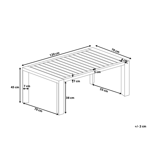 Mesa de refeição de jardim CASTELLA 120 cm 70 cm Metal Taupe Mesa de refeição de jardim CASTELLA 120 cm 70 cm Metal Taupe
