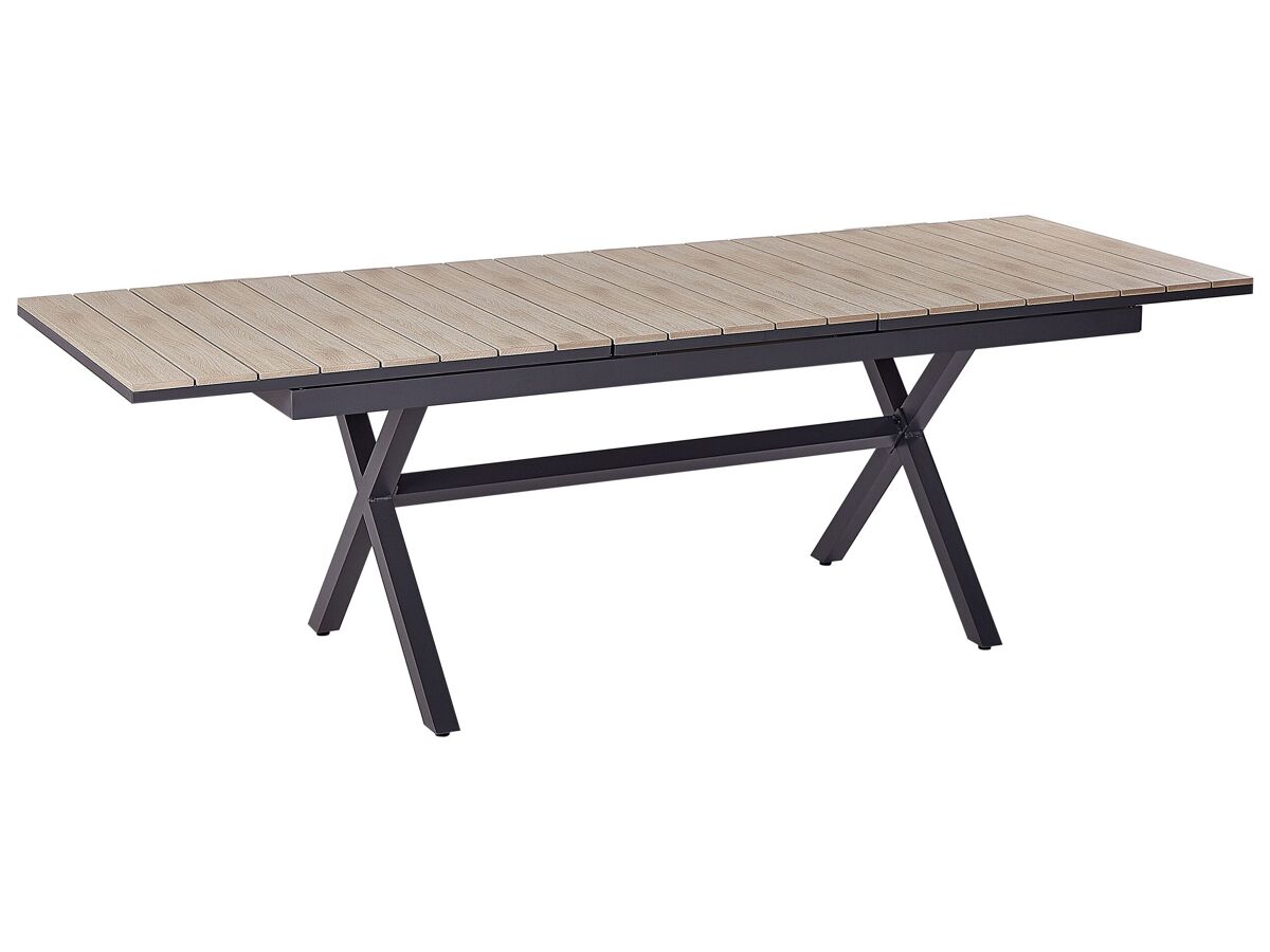 Beliani Mesa de jardín FANES 184x90 Gris/ Madera