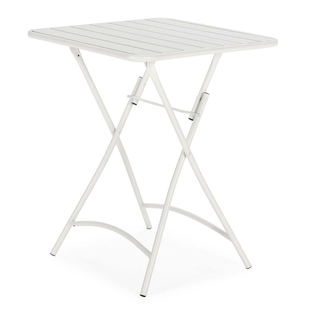 Mesa de jardín plegable perla de metal